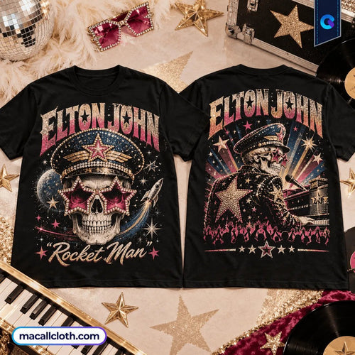 Elton John Rocket Man Skull Shirt