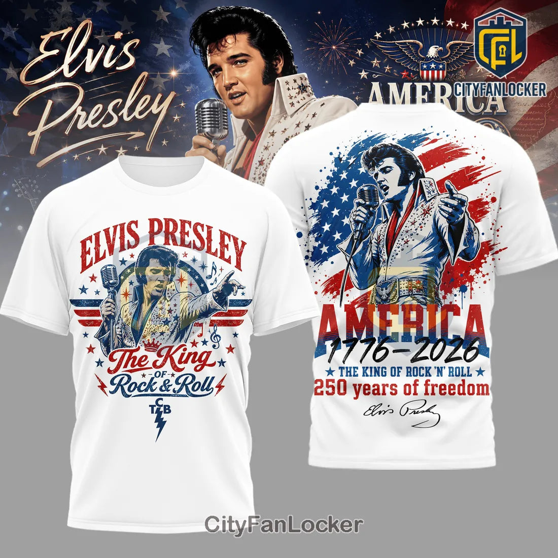 Elvis Presley American Freedom 1776-2026 T-Shirt