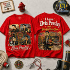 Elvis Presley Firefighter Red T-Shirt 2026