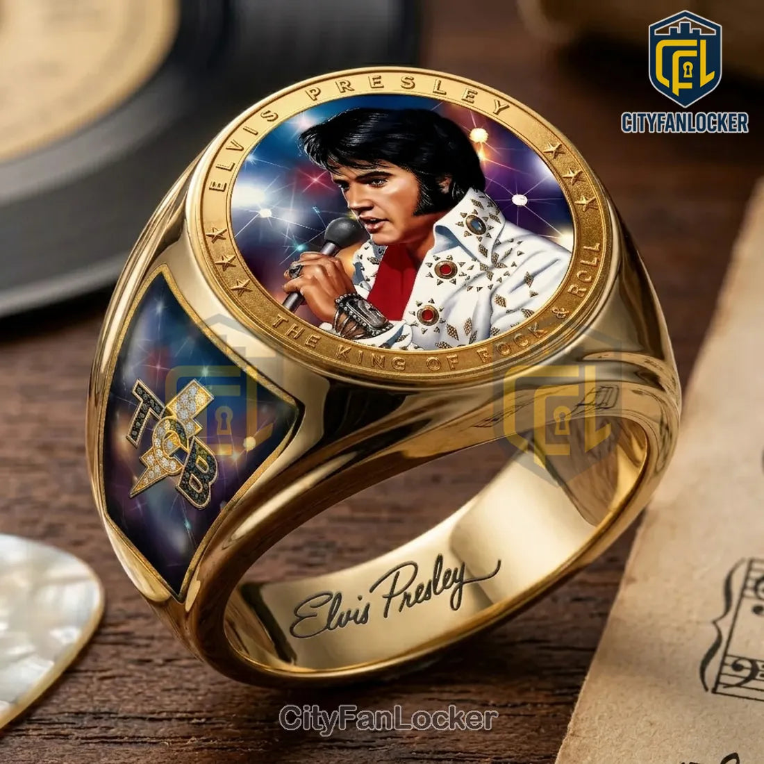 Elvis Presley Signature Gold Plated Ring