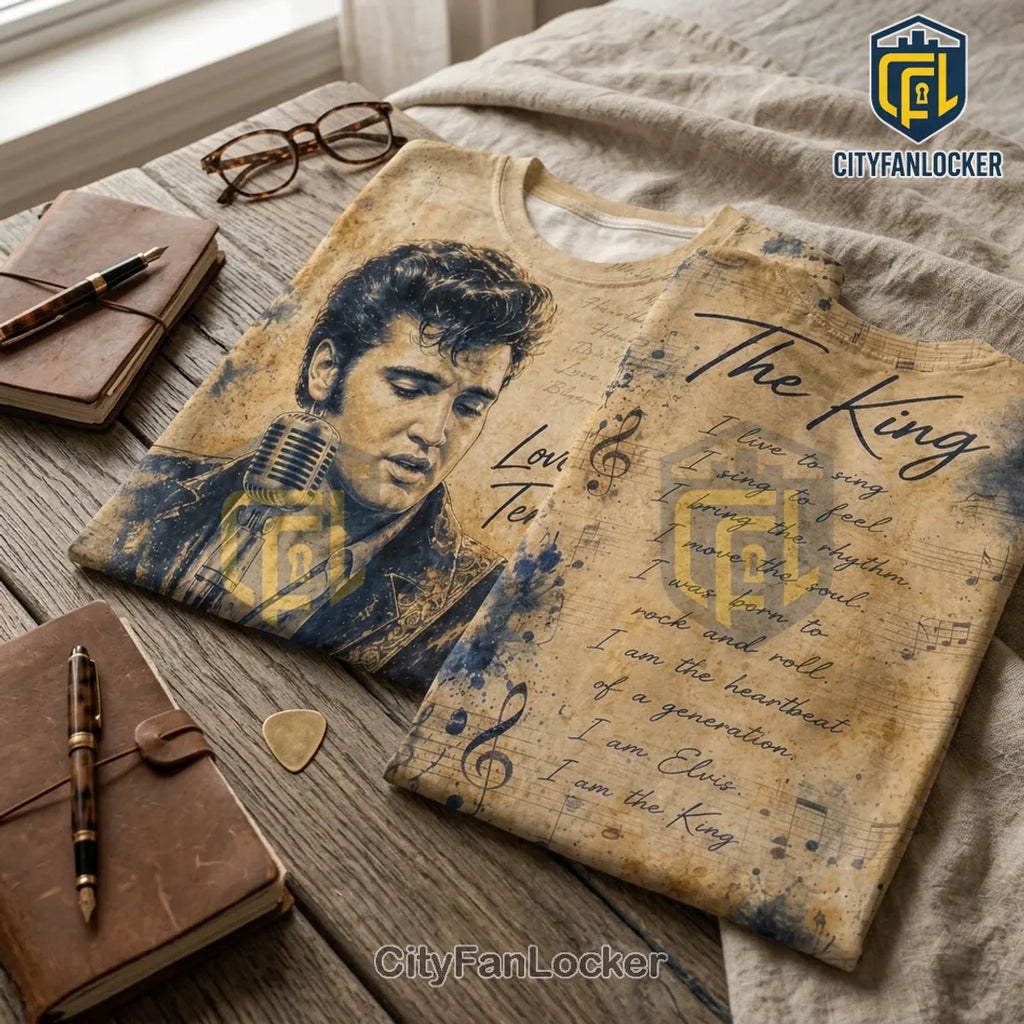 Elvis Presley The King Music Notes T-Shirt
