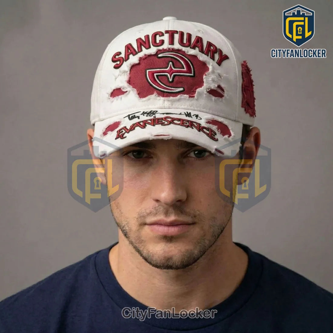 Evanescence Sanctuary Official Distressed Embroidered Band Merch Baseball Cap