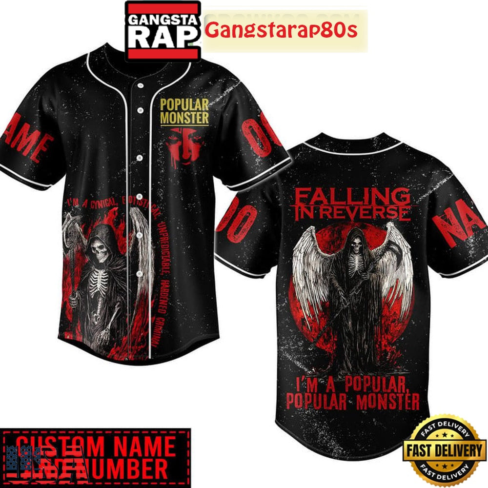 Falling In Reverse I’m A Popular Monster Custom Baseball Jersey
