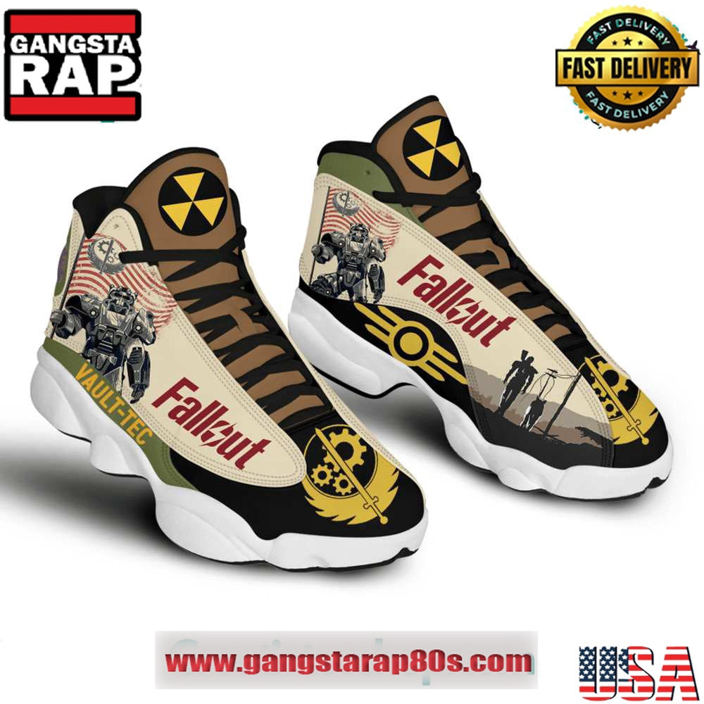 Fallout Vault Tec Air Jordan 13 Sneakers Shoess