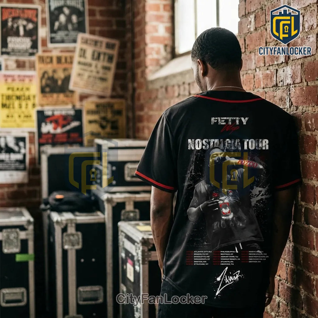 Fetty Wap Nostalgia Tour 2026 Limited Edition Black Baseball Jersey