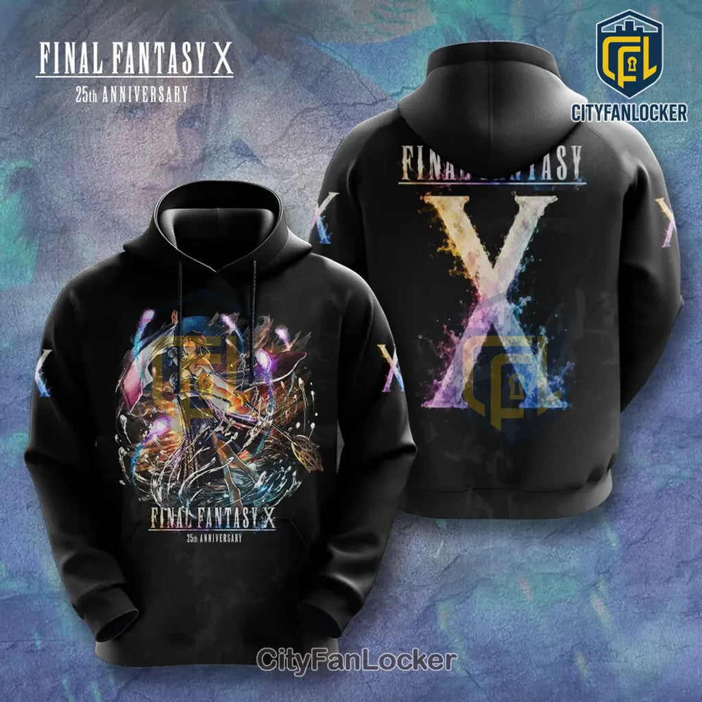 Final Fantasy X 25th Anniversary Yuna Black Hoodie 2026