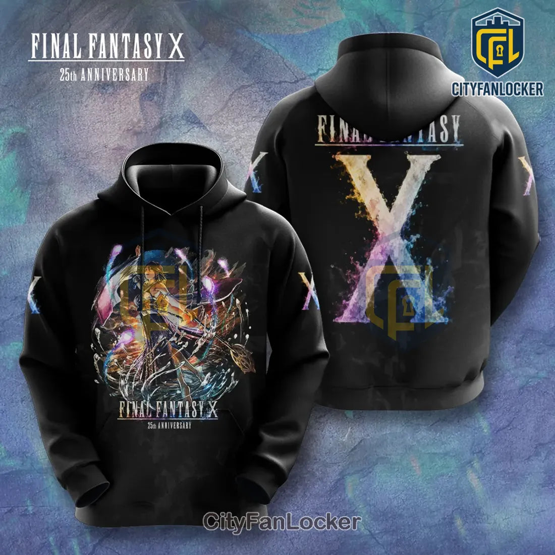 Final Fantasy X 25th Anniversary Yuna Black Hoodie 2026