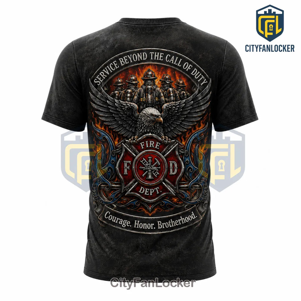 Firefighter Courage Honor Brotherhood Patriotic Eagle T-Shirt