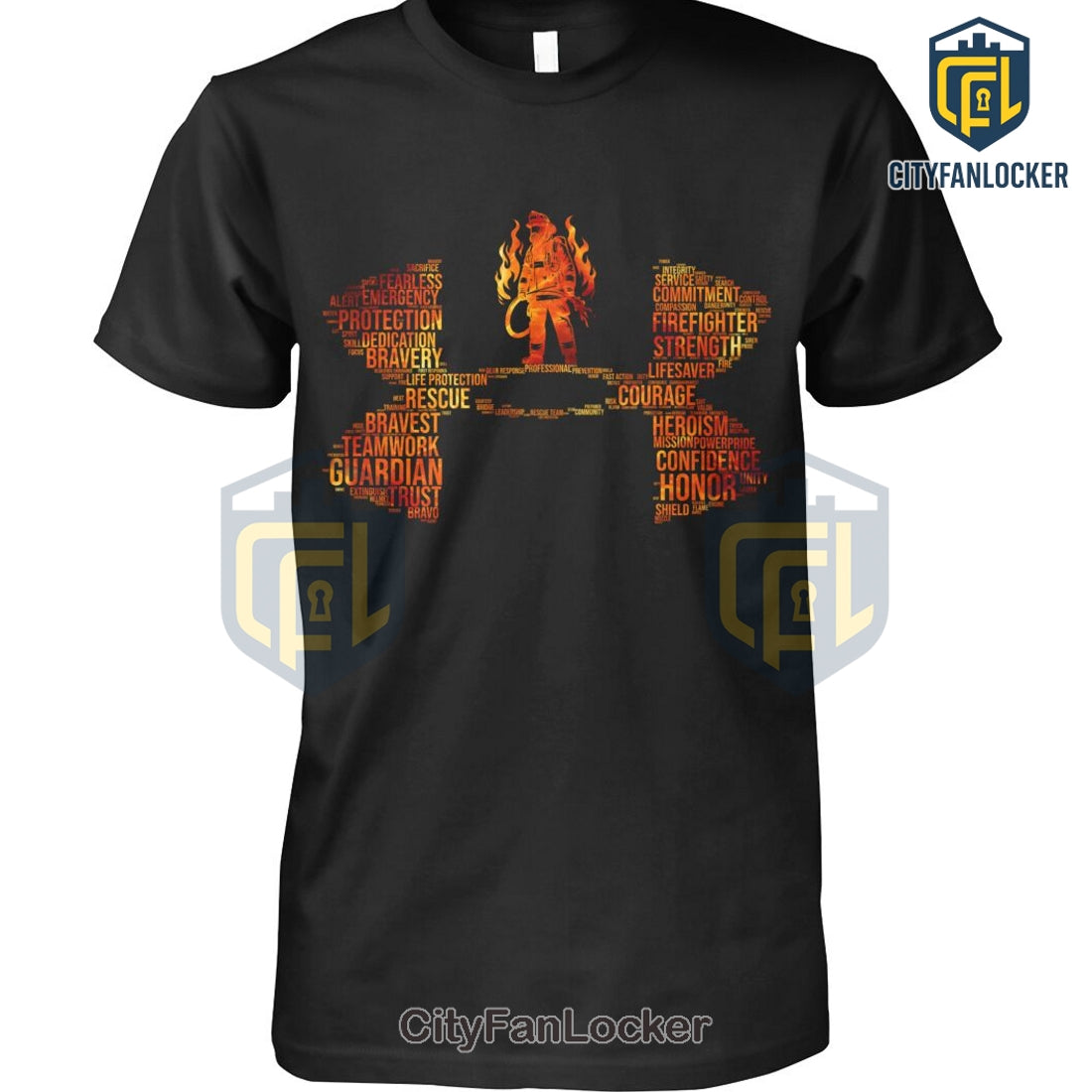 Firefighter Word Cloud T-Shirt