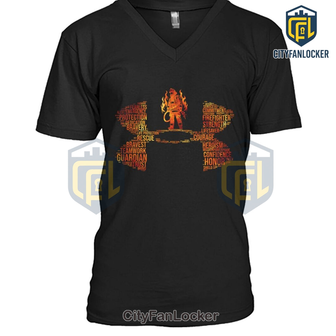 Firefighter Word Cloud T-Shirt