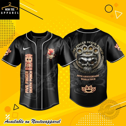 Five Finger Death Punch 20th Anniversary World Tour 2026 Baseball Jersey