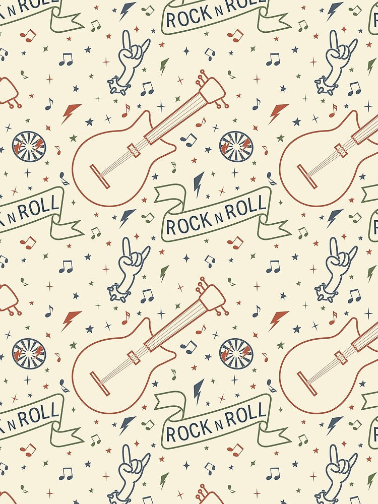 Vintage Indie Rock N Roll Music Pattern Shirt