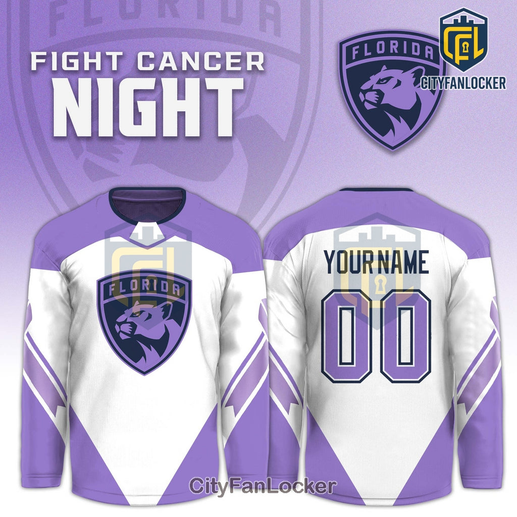 Florida Panthers Custom Hockey Fights Cancer Jersey