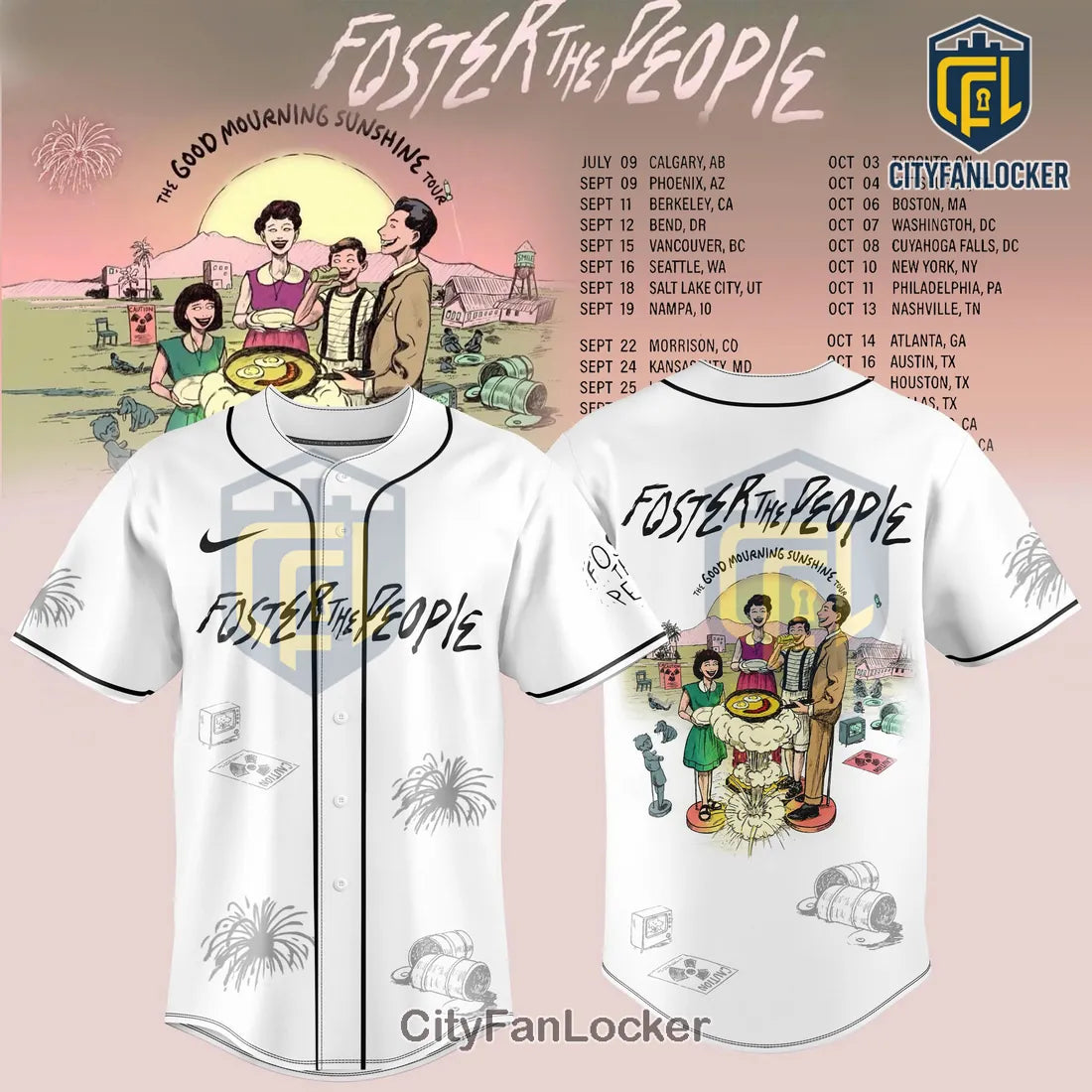 Foster The People Good Mourning Sunshine Tour Limited Edition Baseball Jersey
