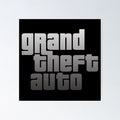 GTA Grand Theft Auto Logo Silver Poster