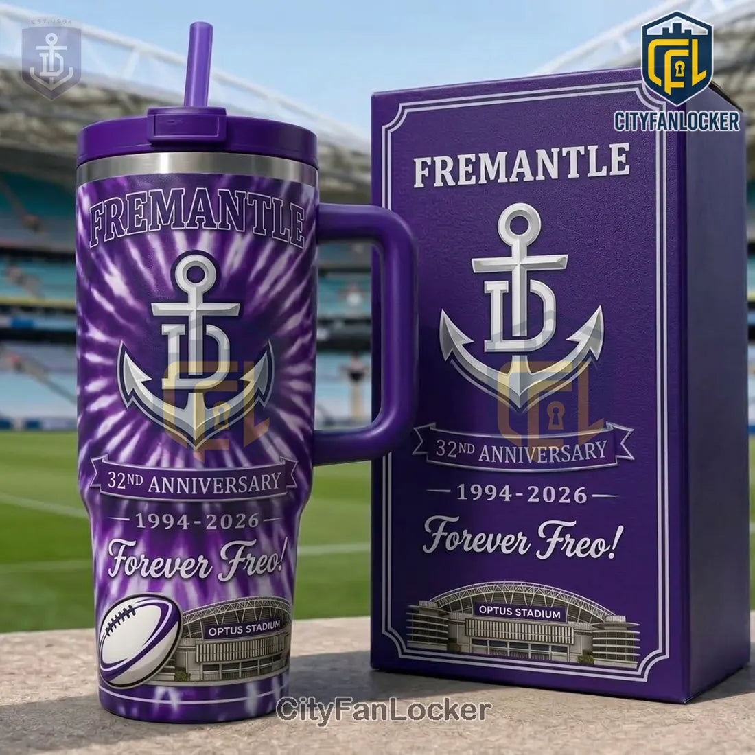 Fremantle Dockers 32nd Anniversary Tie Dye Handle Tumbler