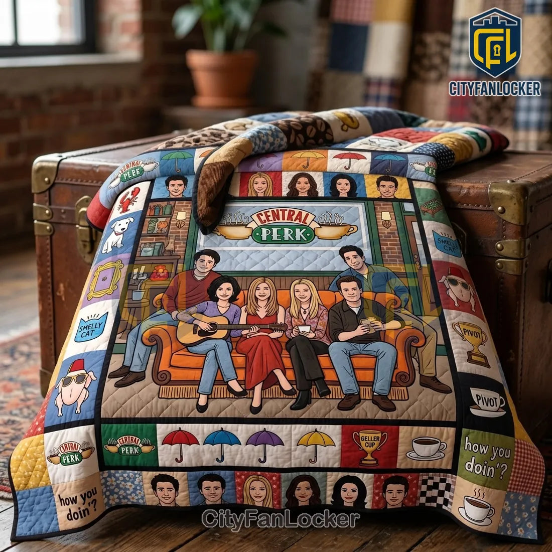 Friends Central Perk Patchwork Bedding Quilt Set