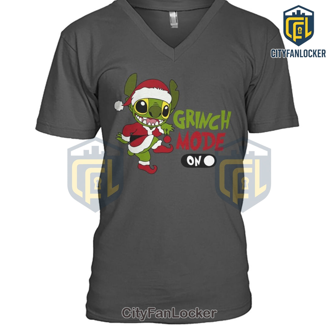 Funny Stitch Grinch Mode On T-Shirt