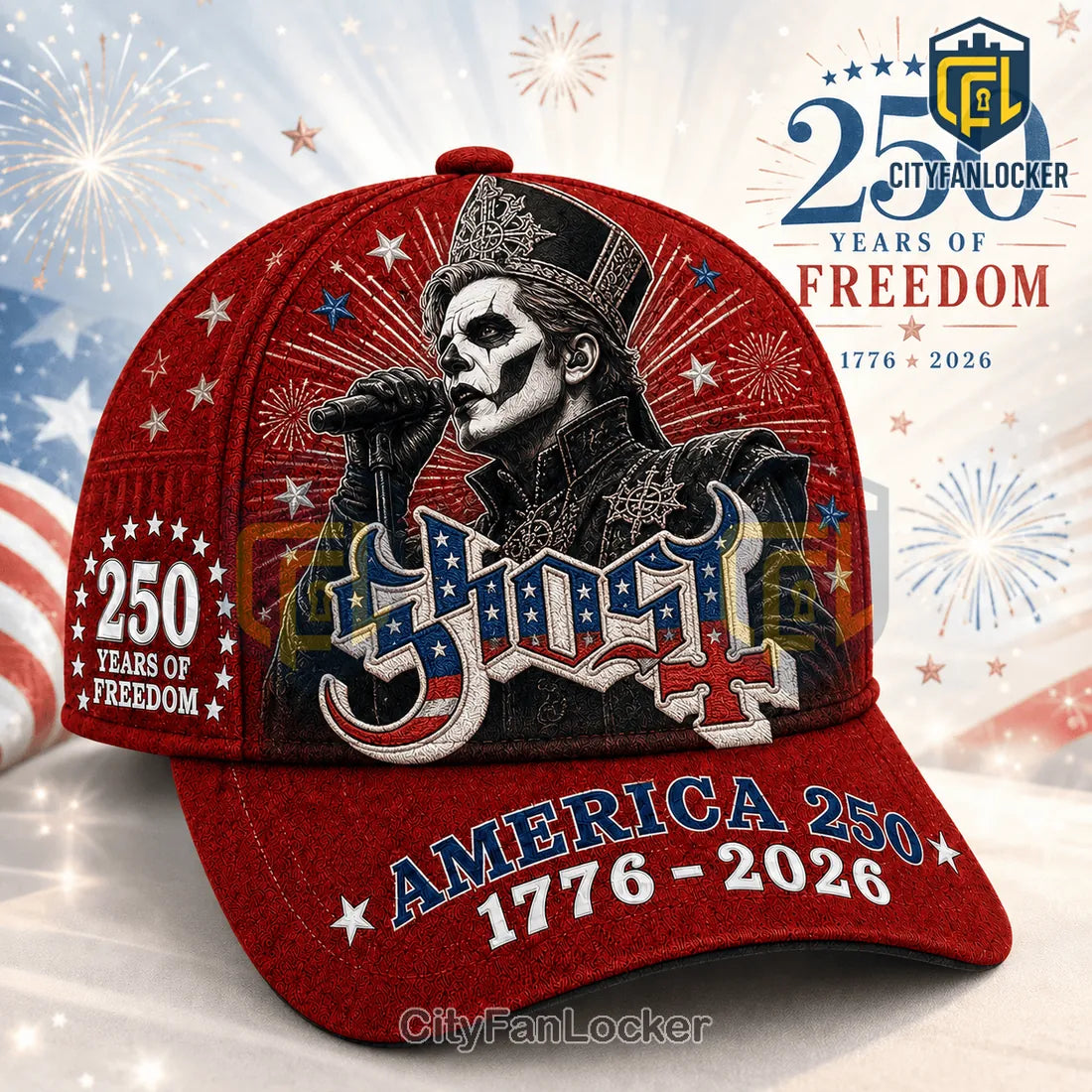 Ghost Band x America 250 Years Anniversary 1776-2026 Baseball Cap