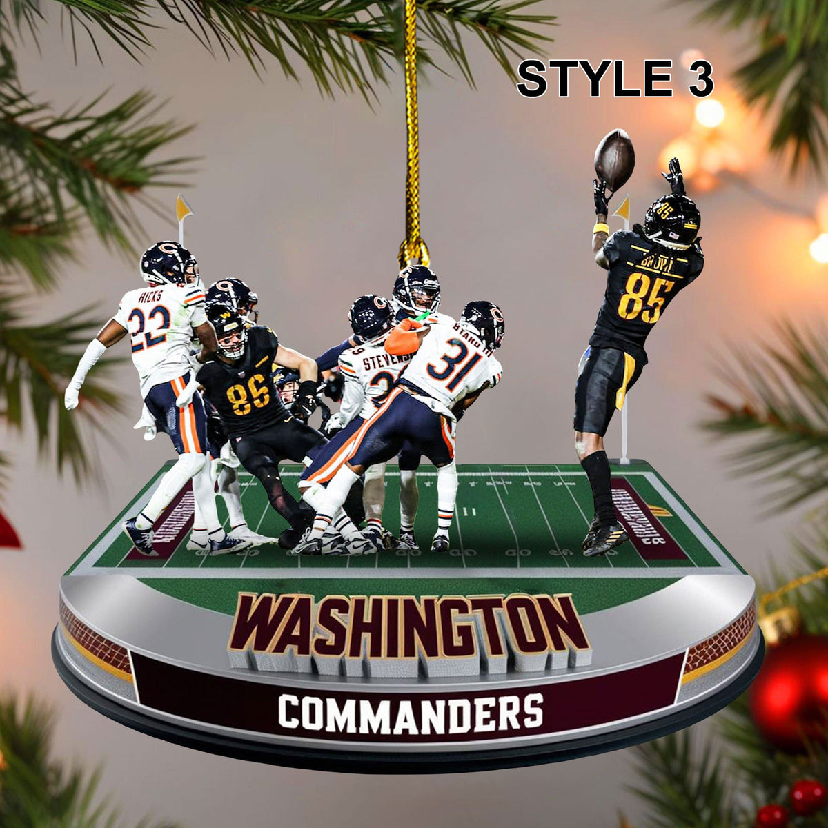 Washington Commanders Hail Mary against Chicago Bears ornament