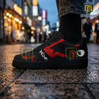 Godzilla x Texas Rangers Black Red Air Force 1 Sneakers