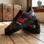Godzilla x Texas Rangers Black Red Air Force 1 Sneakers