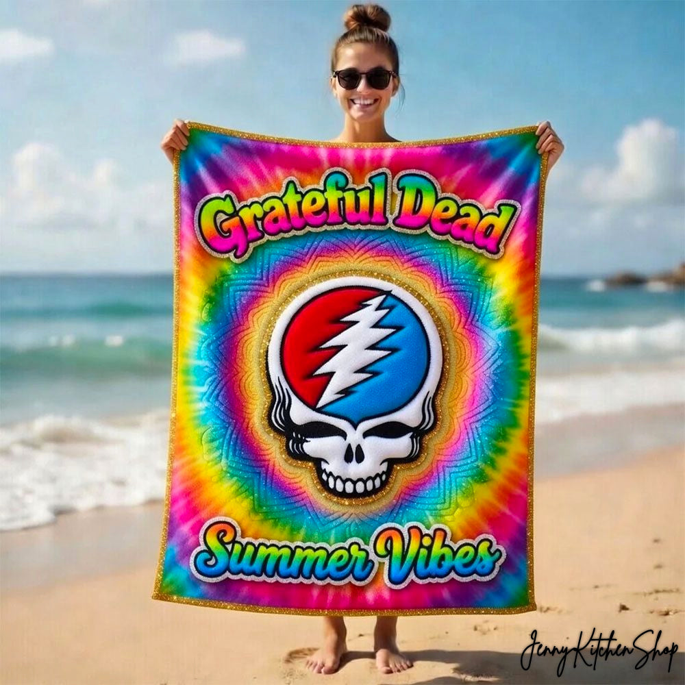 Grateful Dead Summer Vibes Beautiful Beach Towel