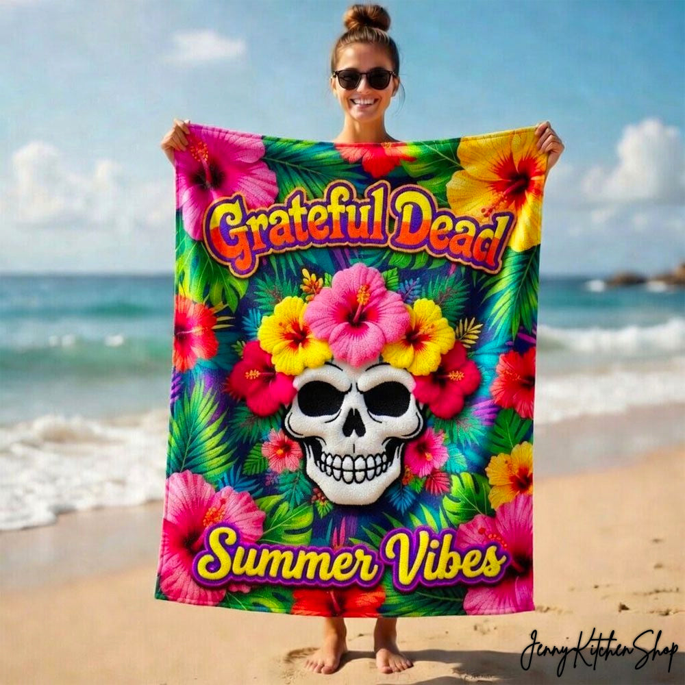 Grateful Dead Summer Vibes Beautiful Beach Towel