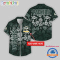 Green Bay Packers Night Flower Pattern Personalized Name Hawaii Shirt