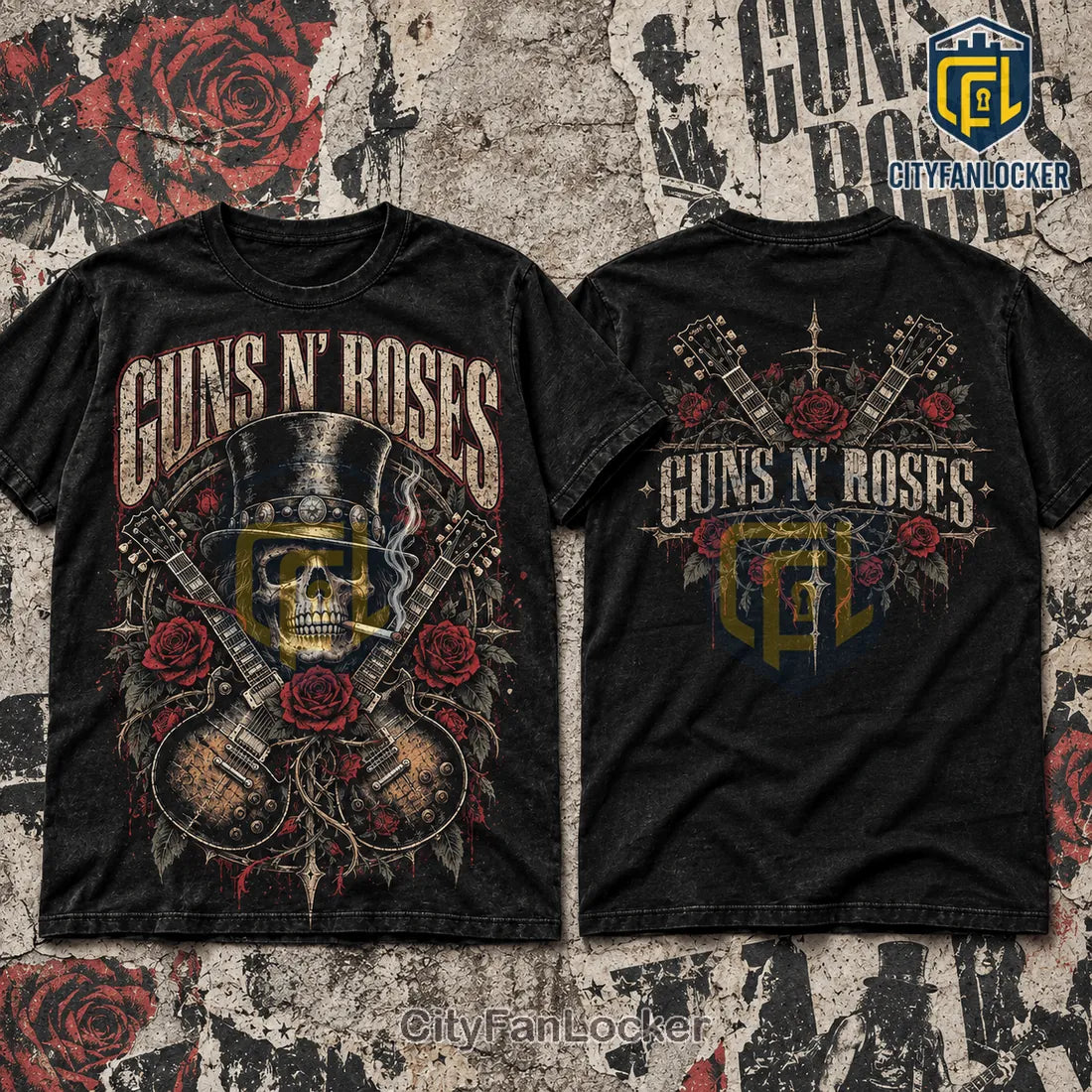 Guns N Roses Rock Band Skull T-Shirt