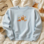 Custom Comfort Colors® Halloween Cat Portrait Sweatshirt - Embroidered Pet Photo with Fall Theme Sweater