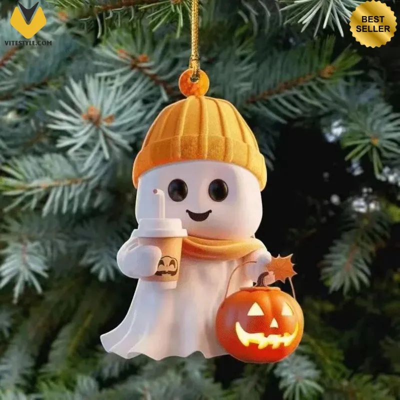 Halloween Ghost Pumpkin Ornament