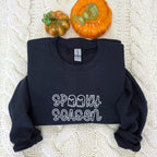 Spooky Season Crewneck Embroidered Halloween Sweatshirt, Hoodie