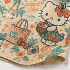 Hello Kitty Island Vibes Tropical Button Down Shirt 2026