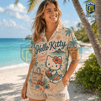 Hello Kitty Island Vibes Tropical Button Down Shirt 2026