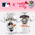 Hello Kitty x Houston Astros White Button Down Baseball Jersey