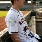 Hello Kitty x Houston Astros White Button Down Baseball Jersey