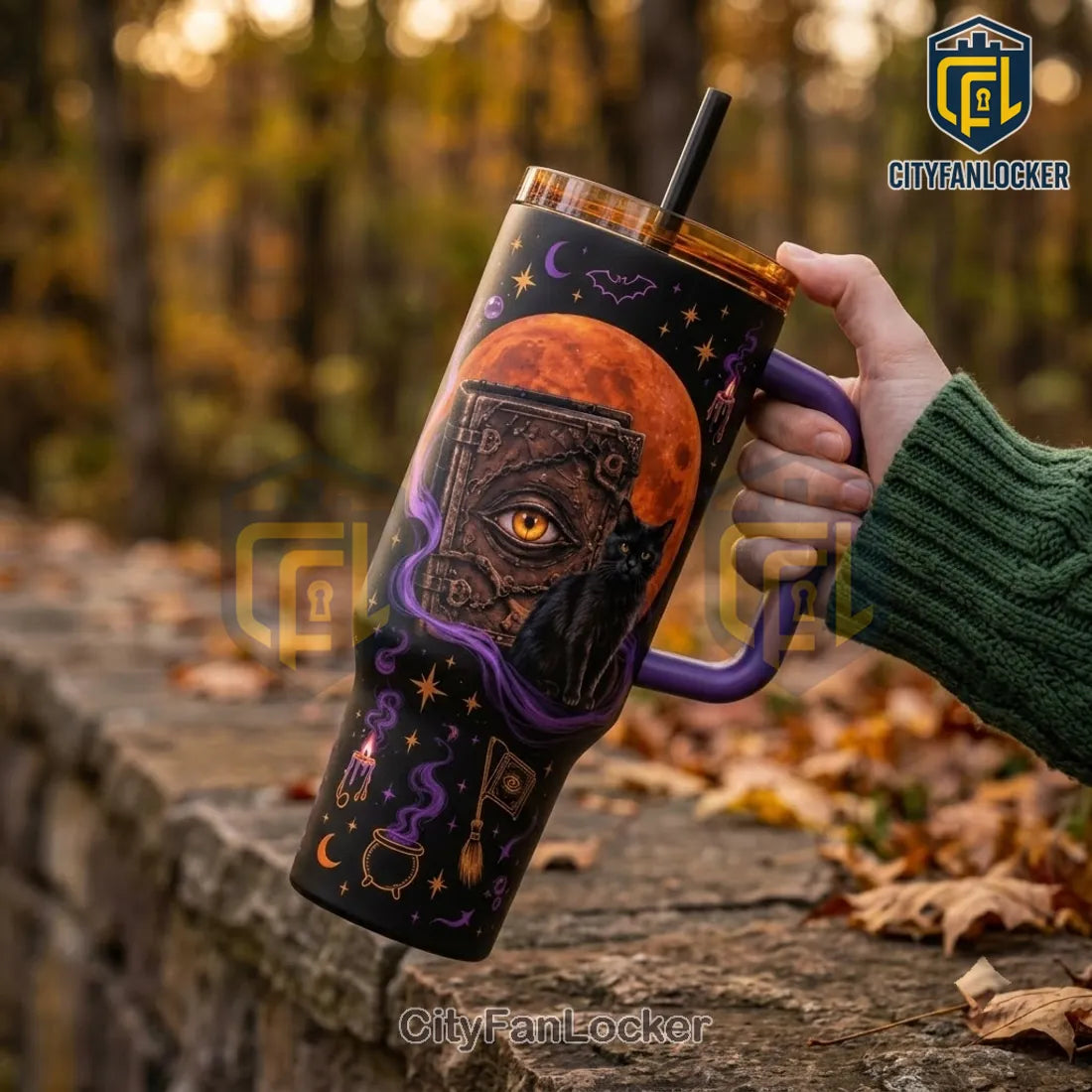 Hocus Pocus Witch Spell Book 40oz Travel Tumbler