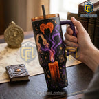 Hocus Pocus Witch Spell Book 40oz Travel Tumbler
