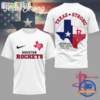 Houston Rockets Texas Strong 2025 White 3D Shirt