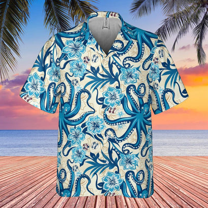 Octopus Blue Hawaiian Shirt - Ocean Aloha Shirt Unisex
