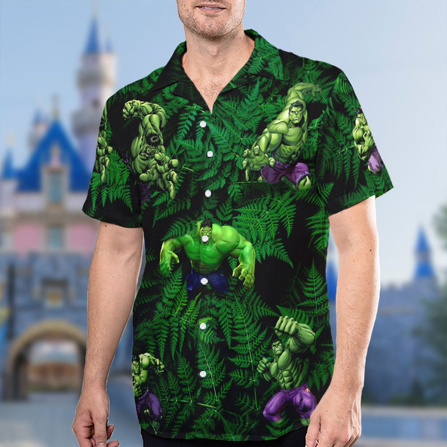 Hulk Superhero 3D All Over Printed Hawaiian Shirt, Hulk Giant Hero Aloha Shirt, Superpower Scientist Summer Vacation Shirt, Hero Hawaii Tee