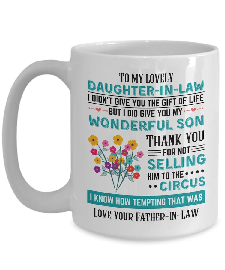 Daughter in Law Gifts | Coffee Mug | Funny Daughter-In-Law Gift | From Father in Law | Sons Wife