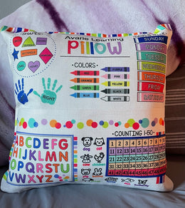 kids learning pillow cover, Kids interactive learning pillow cover, educational alphabet, colors, counting