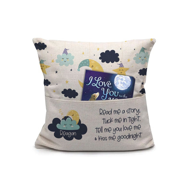 Read me a story bedtime storybook pocket pillow