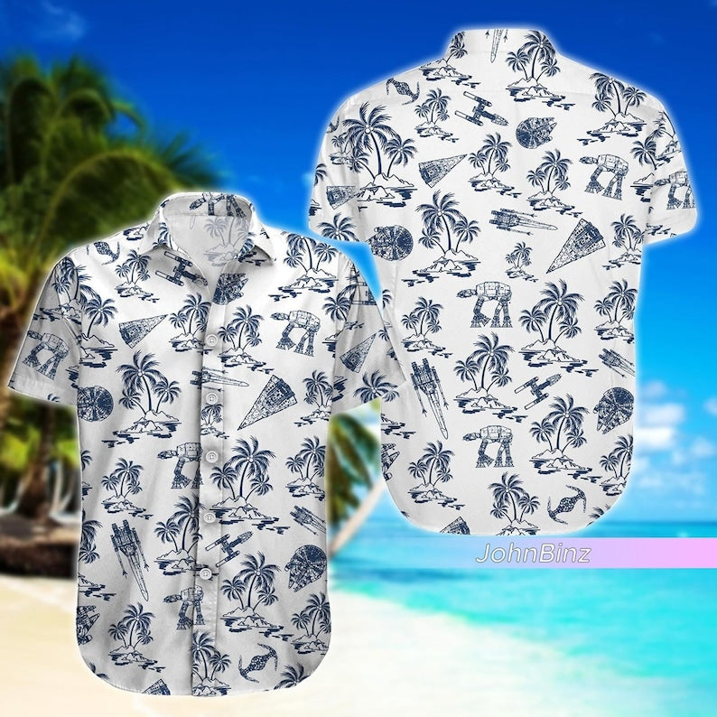 Aloha Starwars Hawaii Shirt, Darth Varder Baby Yoda Tropical Hawaiian Shirt, Galaxy's Edge Summer Hawaiian Shirt, Hawaii Shirt Men