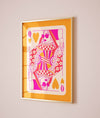 Queen of hearts playing card funky wall poster