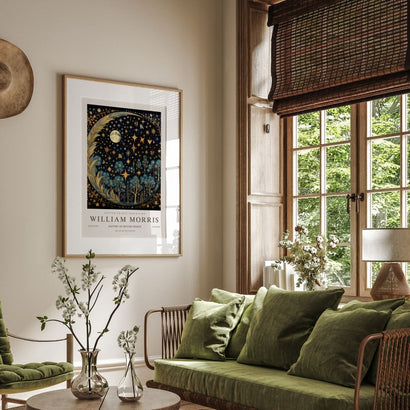 William Morris Moon & Stars Print, William Morris Exhibition Print, William Morris Poster, Vintage Wall Art