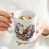 3D Golden Butterfly Floral Mug