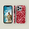 Pink Bows on Red Tough Phone Case | iPhone 15 14 13 12 11 Pro Max Case, iPhone 15 14 Plus Case, iPhone 13 12 Mini Case, iPhone Cases
